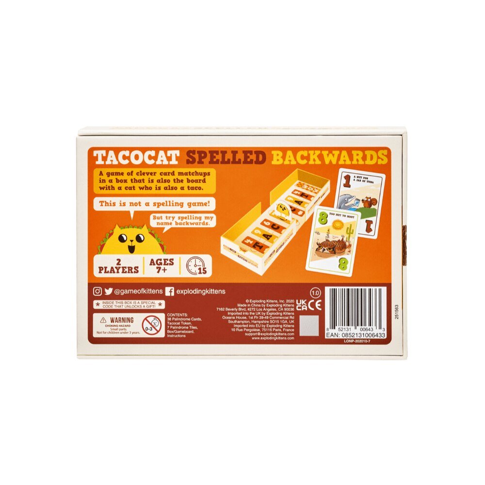 Tacocat spelled Backwards - Get Gamez